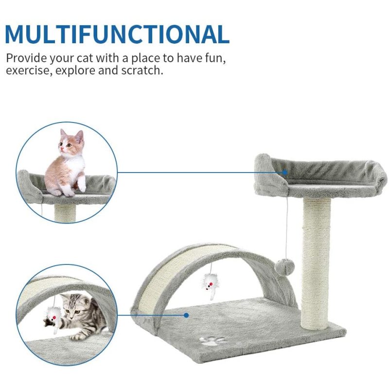 Tree Condo with Scratching Post, Cat Tower Pet Play House with Toy