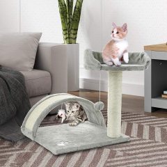 Tree Condo with Scratching Post, Cat Tower Pet Play House with Toy