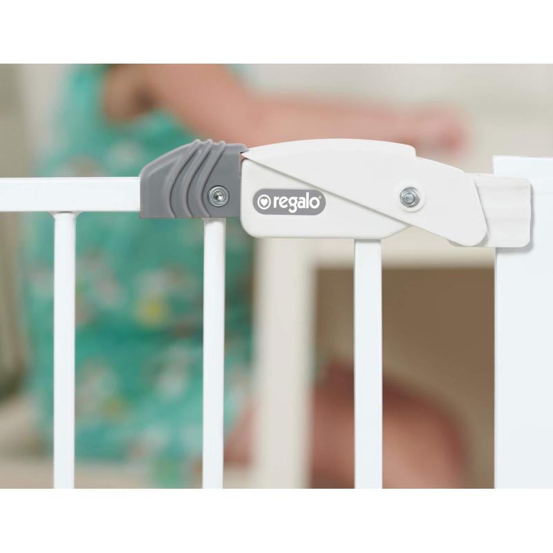 Easy Step 38.5-Inch Extra Wide Walk Thru Baby Gate, Includes 6-Inch Extension Kit, 4 Pack Pressure Mount Kit, 4 Pack Wall Cups a