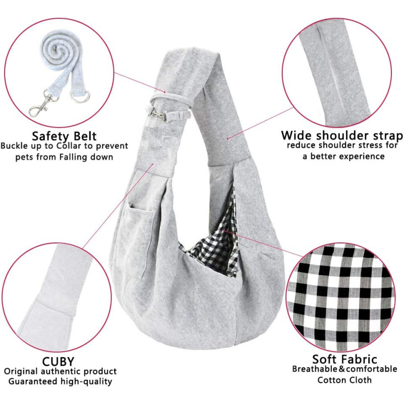 Soft Pouch Reversible Pet Papoose Bag Suitable for Puppy