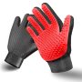 Gentle De Shedding Brush Glove - Enhanced Five Finger Design - Efficient Pet Hair Remover - Perfect for Dog & Cat with Long & Sh