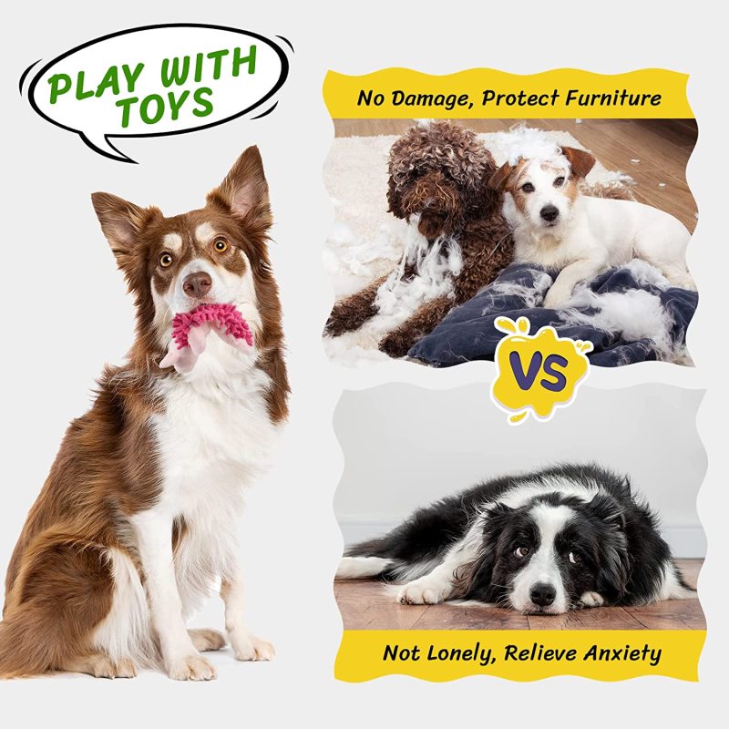 Pet Soft Dog Squeaky Toys Plush Dog Chew Toys Cute Cartoon Puppy Toys Durable Interactive Gifts