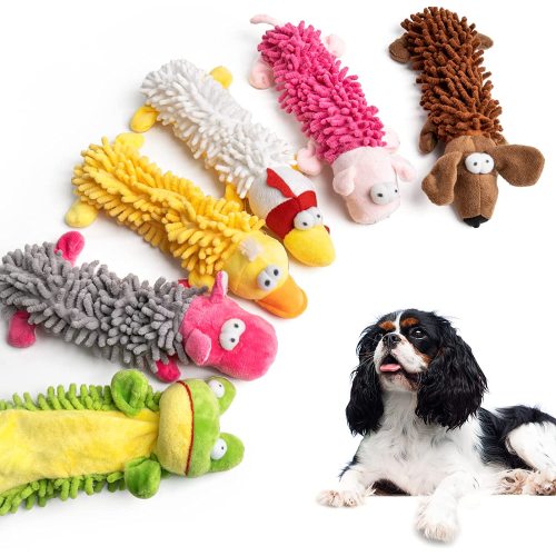 Pet Soft Dog Squeaky Toys Plush Dog Chew Toys Cute Cartoon Puppy Toys Durable Interactive Gifts