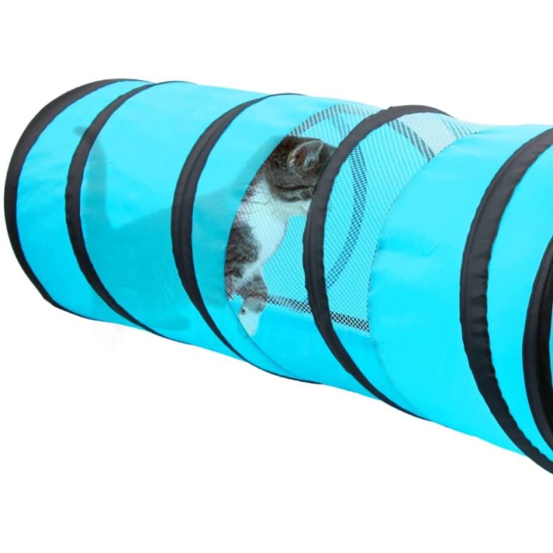 Foldable Tube Playing Cat Play Tunnel Cube Pop Up Collapsible Kitten Indoor Outdoor