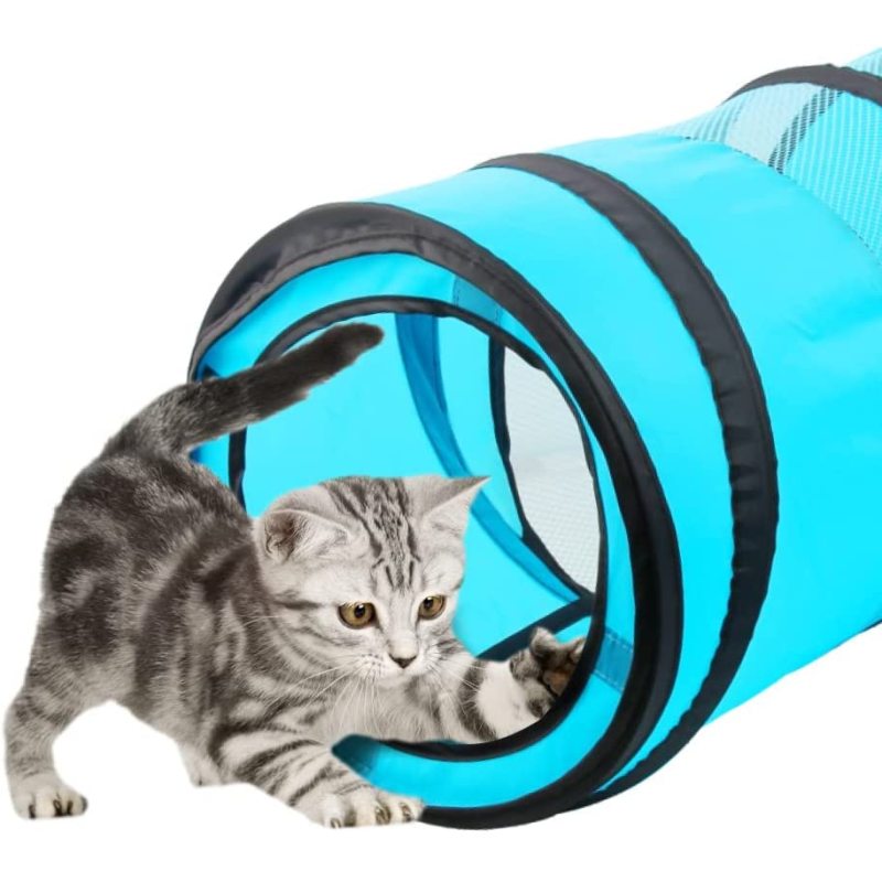 Foldable Tube Playing Cat Play Tunnel Cube Pop Up Collapsible Kitten Indoor Outdoor