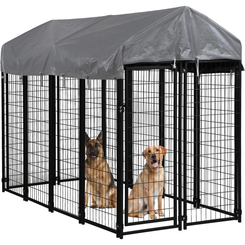 UV Protection Outdoor Metal Crate Kennel Waterproof Cover and Roof