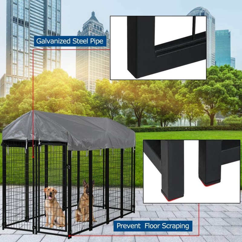 UV Protection Outdoor Metal Crate Kennel Waterproof Cover and Roof