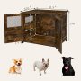 Indoor Decorative Wooden Dog Kennel with Lockable Doors