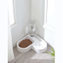 Twin-bowl Automatic Pet Waterer Settle at Corner Of Wall