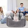 Pet Booster Seat Ultra Soft Car Travel Bed with Built-in Leash and Side Pocket, Washable Car Safety Seats