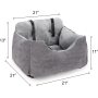 Pet Booster Seat Ultra Soft Car Travel Bed with Built-in Leash and Side Pocket, Washable Car Safety Seats