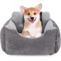Pet Booster Seat Ultra Soft Car Travel Bed with Built-in Leash and Side Pocket, Washable Car Safety Seats