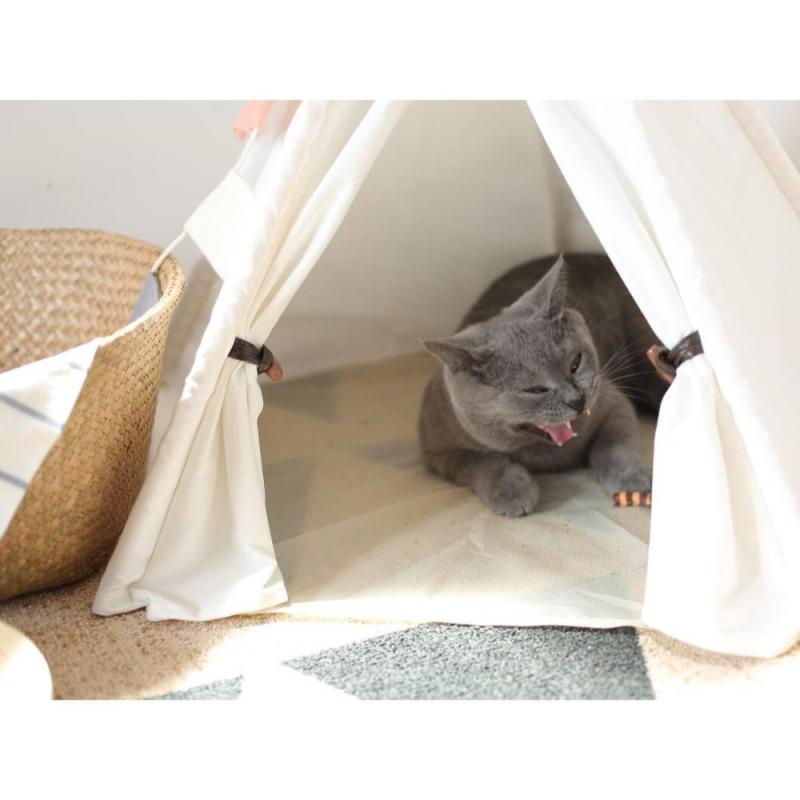 Portable Pet dog tent teepee Dog Bed Infolded Tent with Cushion Blackboard dog tent house