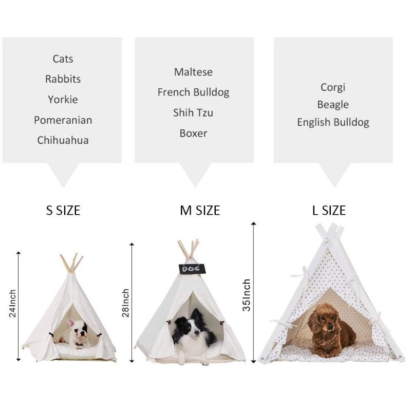 Portable Pet dog tent teepee Dog Bed Infolded Tent with Cushion Blackboard dog tent house