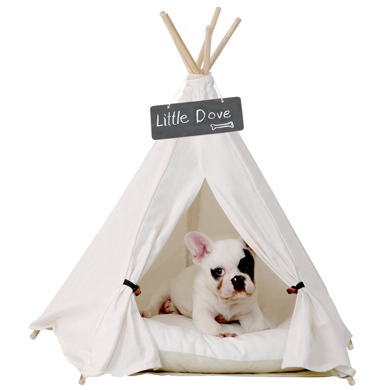 Portable Pet dog tent teepee Dog Bed Infolded Tent with Cushion Blackboard dog tent house