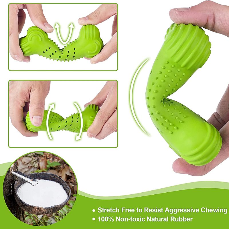 Puppy Chew Toys, Durable Dog Bones Dog Chew Toys for Teething, Tough Puppy Teething Toys with Natural Rubber