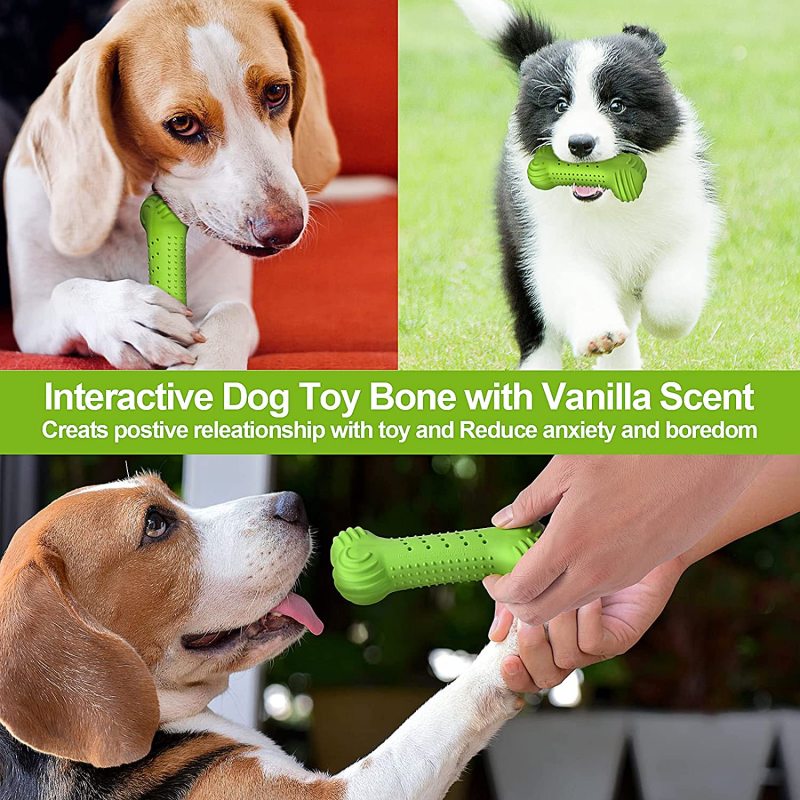 Puppy Chew Toys, Durable Dog Bones Dog Chew Toys for Teething, Tough Puppy Teething Toys with Natural Rubber