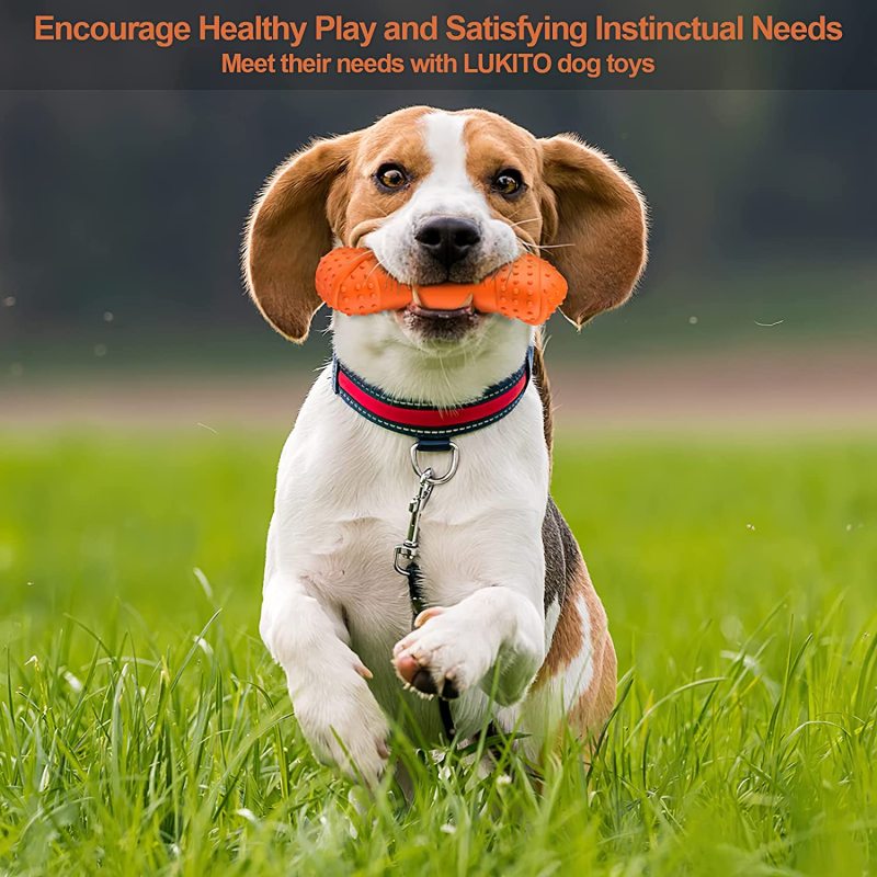 Puppy Chew Toys, Durable Dog Bones Dog Chew Toys for Teething, Tough Puppy Teething Toys with Natural Rubber