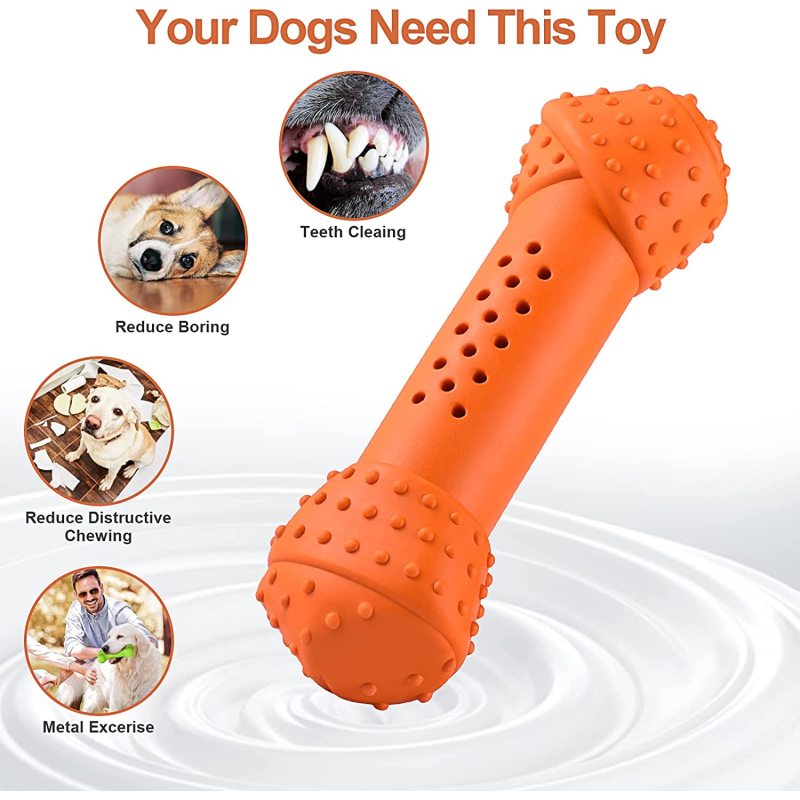 Puppy Chew Toys, Durable Dog Bones Dog Chew Toys for Teething, Tough Puppy Teething Toys with Natural Rubber