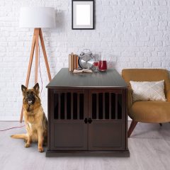 Pet Crate With Wooden Extra Large End Table