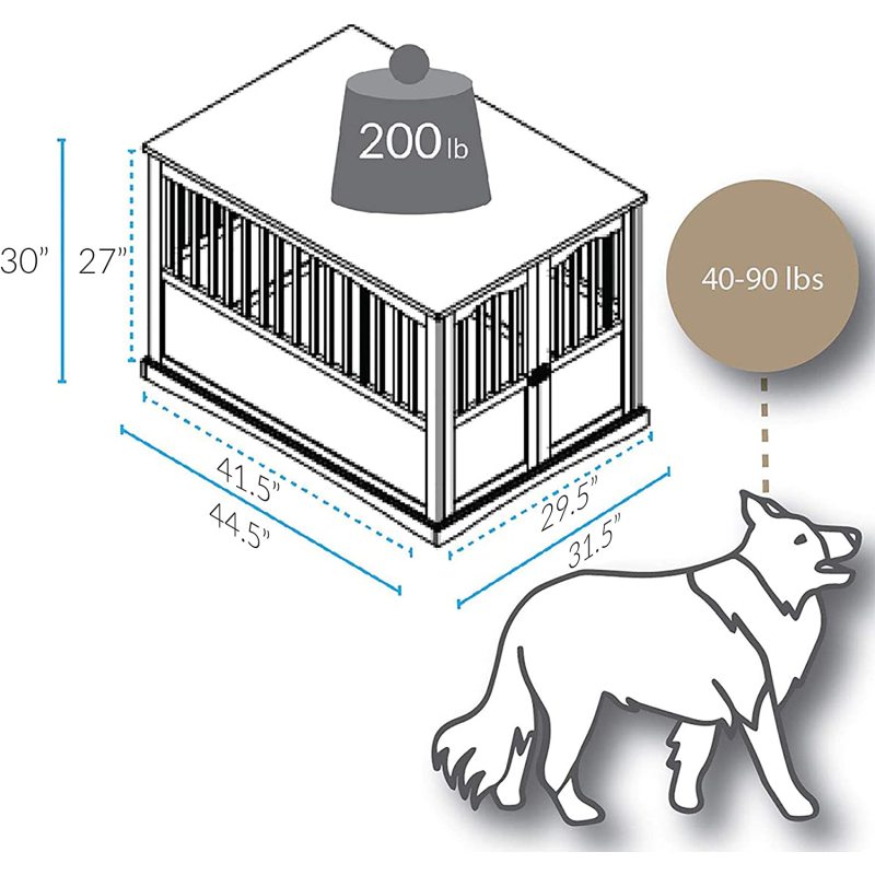 Pet Crate With Wooden Extra Large End Table