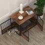 Decorative Tall Wooden Metal Kennel Pet Cage House Indoor with Sturdy Locks for Medium Pet