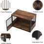 Decorative Tall Wooden Metal Kennel Pet Cage House Indoor with Sturdy Locks for Medium Pet