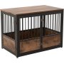 Decorative Tall Wooden Metal Kennel Pet Cage House Indoor with Sturdy Locks for Medium Pet