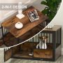 Decorative Tall Wooden Metal Kennel Pet Cage House Indoor with Sturdy Locks for Medium Pet