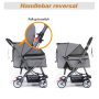 Dog Strollers 4 Wheel Foldable Travel Cat Pet Stroller with Removable Liner, Storage Basket, Breathable Mesh
