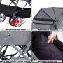 Dog Strollers 4 Wheel Foldable Travel Cat Pet Stroller with Removable Liner, Storage Basket, Breathable Mesh