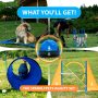 Complete Outdoor Dog Agility Training Equipment Course with Weave Poles Pause Box Tunnel