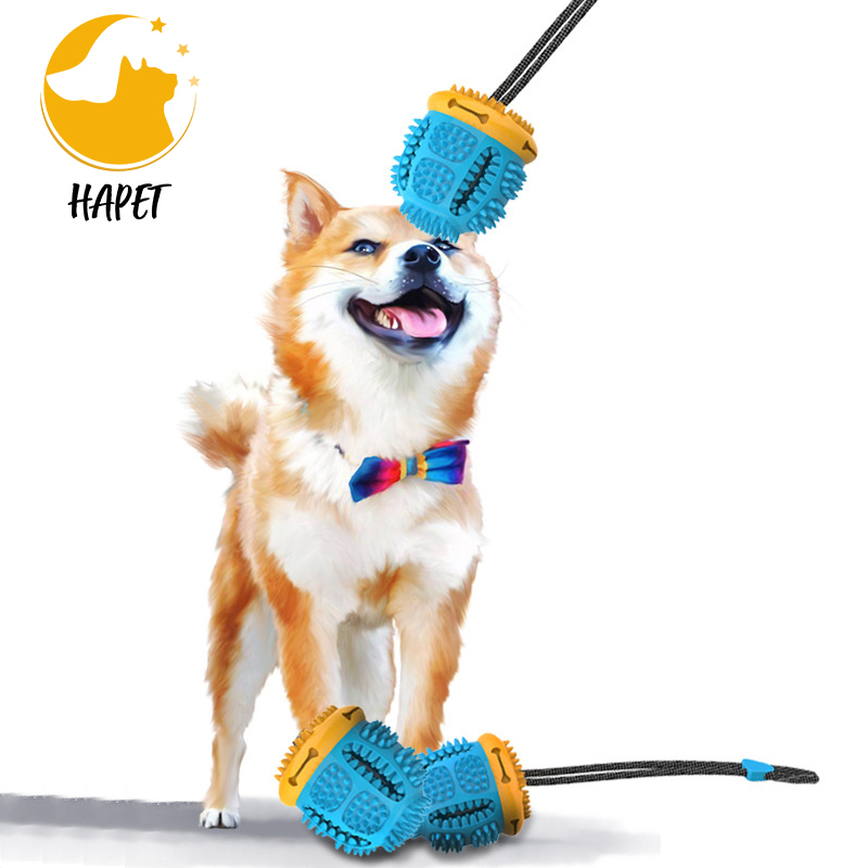 Dog Chew Toy with Suction Cup for Aggressive Chewers Puppy Training Treats Food Dispensing Toothbrush
