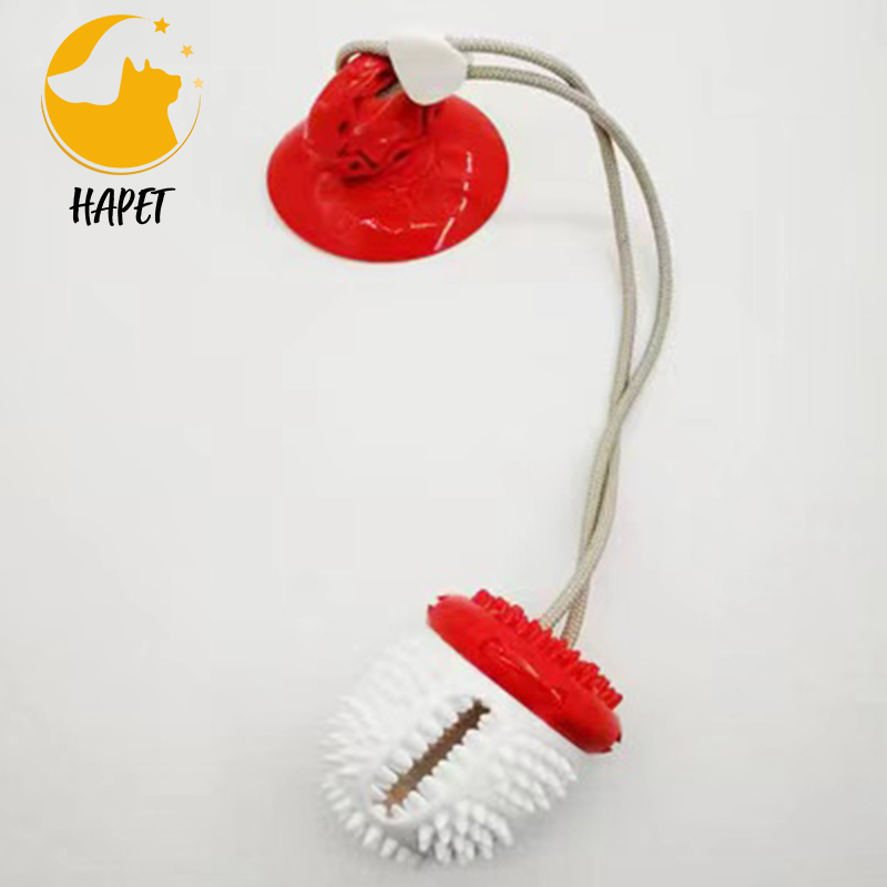Dog Chew Toy with Suction Cup for Aggressive Chewers Puppy Training Treats Food Dispensing Toothbrush