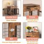 Furniture Style Dog Crate End Table with Drawer Decorative Pet Crate House Pet Kennels with Double Doors
