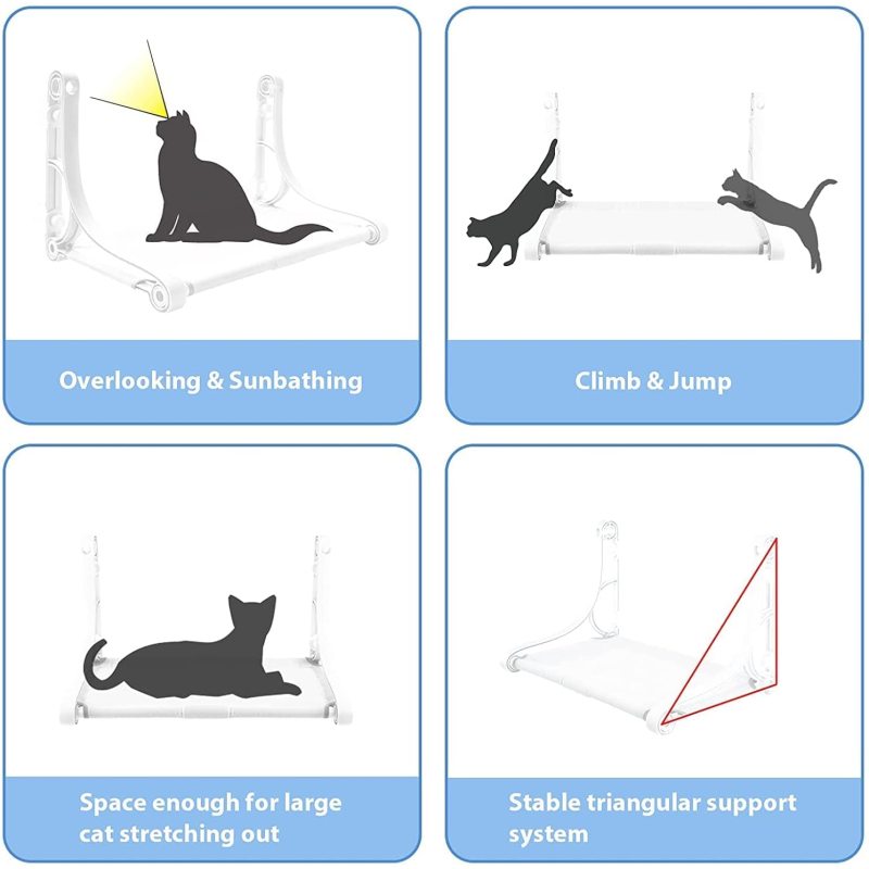 Safe and Comfortable Cat Hammock For Wall Kitty Beds Hold Up Indoor Pets Use