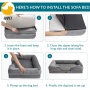 Dog Bed for Medium Dogs - Washable Pet Sofa Beds with Removable Cover & Waterproof Liner pet mat