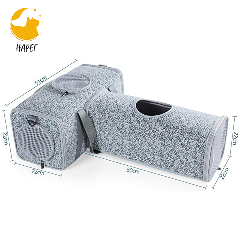Pet Carrier With Expandable Tunnel Airline Approved Soft Dog Cat Carrier Pet Taxi With Breathable Mesh Removable Cushion