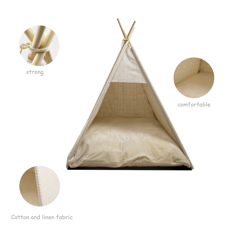 Warm Pet House with Bed Tent for Dogs Cats Pet Teepee with Soft Cushion for Cats Dogs
