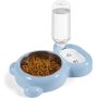 Double Dog Cat Bowls Pet Water and Food Bowl Set with Automatic Water Dispenser Bottle