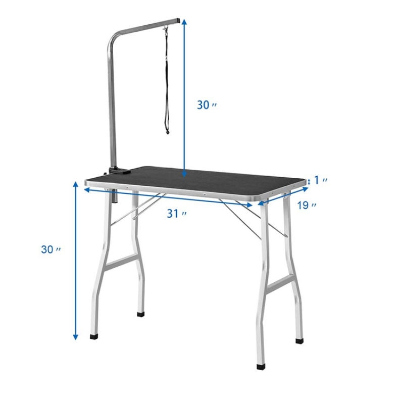 Pet Dog Grooming Table Small 30-Inch Steel Legs Foldable Adjustable Professional Drying Table Pet Dog Grooming Table