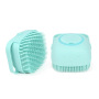Dog Brush Bath Massage Brush Shampoo Dispenser for Pet Grooming Deshedding Soft Silicone Bristles