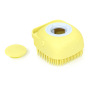 Dog Brush Bath Massage Brush Shampoo Dispenser for Pet Grooming Deshedding Soft Silicone Bristles