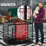 Plastic Tray Double Doors Dog Kennel Pet Playpen Large Dogs Heavy Duty