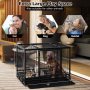 Plastic Tray Double Doors Dog Kennel Pet Playpen Large Dogs Heavy Duty
