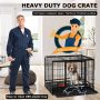 Plastic Tray Double Doors Dog Kennel Pet Playpen Large Dogs Heavy Duty