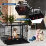 Plastic Tray Double Doors Dog Kennel Pet Playpen Large Dogs Heavy Duty