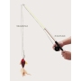 Manufacturer of telescopic fishing rod feather teasing cat sticks fish telescopic interactive cat toys