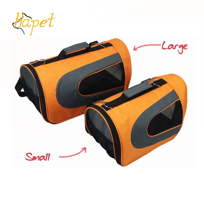 portable soft-sided puppy pet carrier handbag  foldable semi-circle nylon shoulder bag