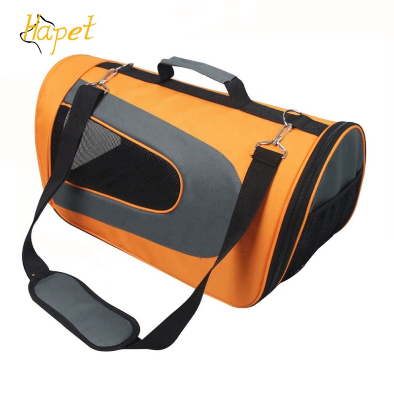 portable soft-sided puppy pet carrier handbag  foldable semi-circle nylon shoulder bag